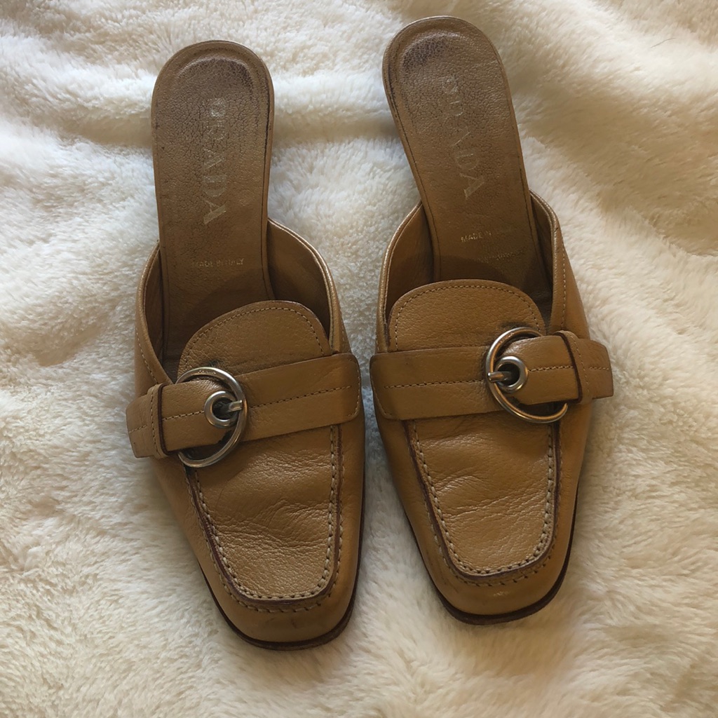 Authentic Prada Slip On Kitten Heels